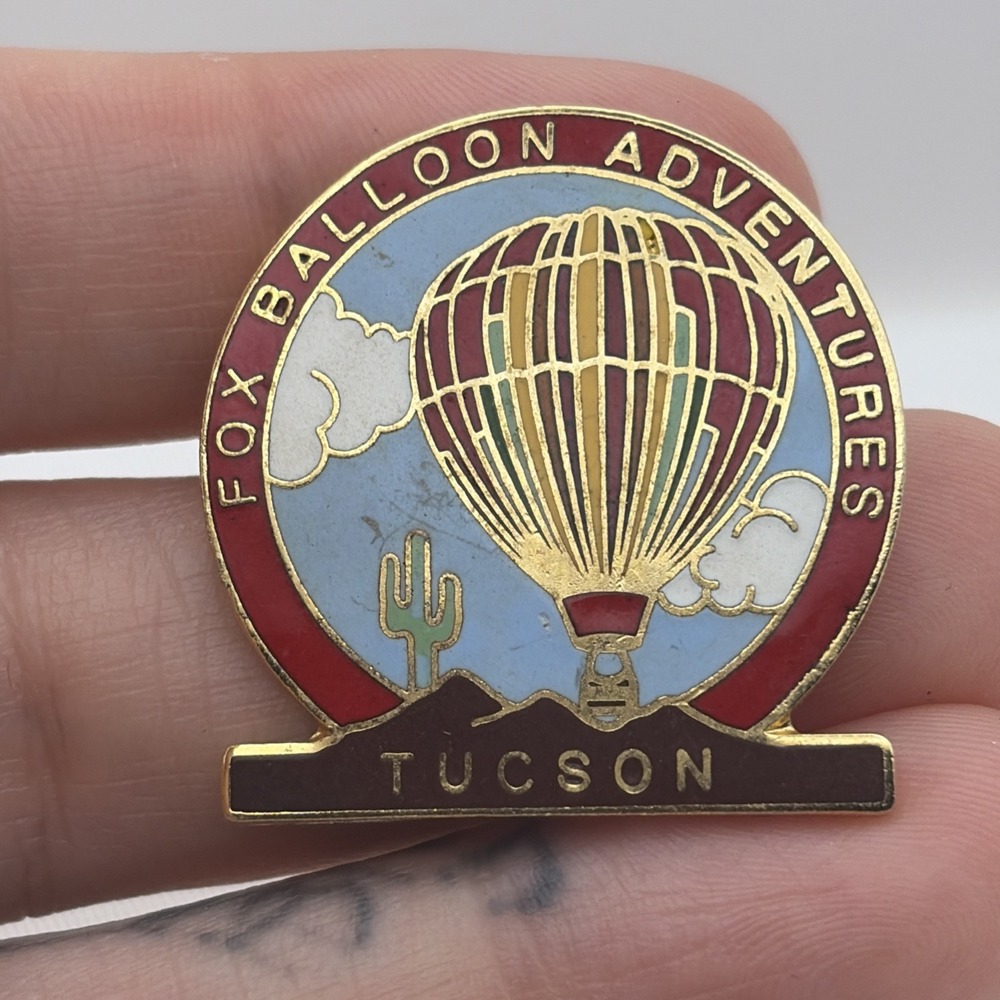 Fox Balloon Adventures Tucson Arizona Hot Air Balloon Lapel Hat Pin
